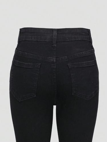 Floerns Girl's Ripped Distressed Zip Up Skinny Jeans Cropped Denim Pants4