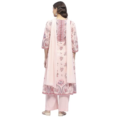 Image of BIBA Women Cotton Straight Printed Suit Set