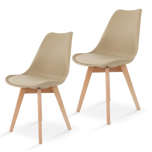 Reviews de Sillas - los más vendidos. 47 GAON. Sillas de Comedor Modernas con Asiento Acolchado de Diseño Minimalista Tipo Eames Tulip - Sillas Ergonomicas Acojinadas con Estructura de Madera Ideales para Interior Set de...