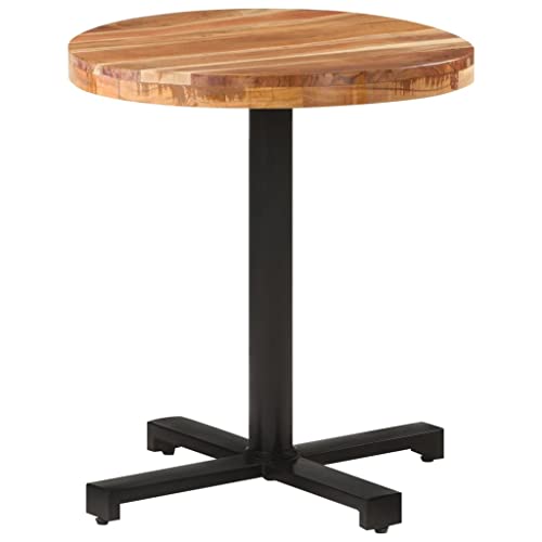 Table de bistro ronde premium en bois d'acacia massif noble - 7