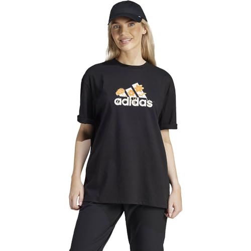 Adidas Donna Flower Pack Badge Of Sport Tee, Black, Xs
