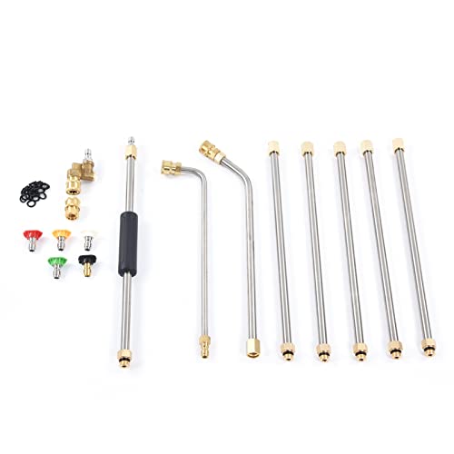 Baguette d'extension pour nettoyeur haute pression, rondelles Lance 4000 PSI 20 pièces joint 5 pièces buse de pulvérisation durable pour le lavage
