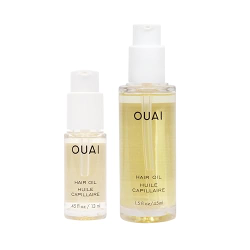 OUAI Hair Oil – Ama, Galanga & Baobab Botanical Serum, Heat Protectant, 1.5 oz + 0.45 oz