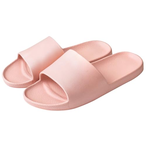 Milaloko Femmes Hommes Douche Pantoufles Salle de Bain Sandales Antidérapantes Plage Piscine Intérieur et Extérieur Maison Pantoufles, Rose, 40-41