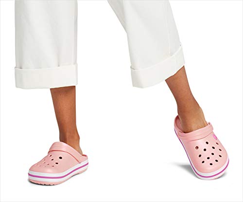 Image of Crocs Unisex-Adult Crocband Clog, Pearl Pink /Wild Orchid, 15 Women /13 Men
