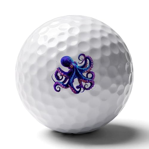 Octopus Personalized Golf Balls Funny Long Distance Practice Golf Ball for Men Women Backyard