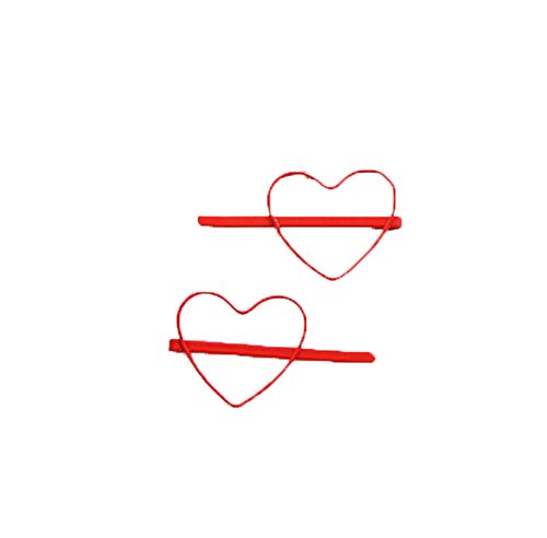 5 Pairs Colord Hollow Love Heart Bobby Pins Hair Pins