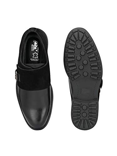 Buy HITZ Men's Black Leather Shoes with Buckle - UK 8 at Amazon.in