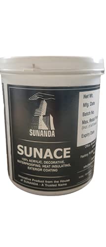 SUNANDA Sunace White Shade 1Ltr | Acrylic, Waterproofing, Heat Insulating, Exterior coating | Primer for external surfaces, Wall coating for external surfaces.