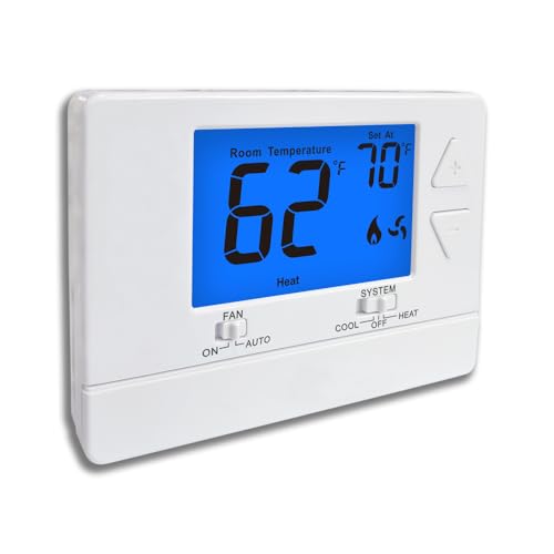 NonProgrammable Thermostat for House, Digital Energy-Saving Therm...