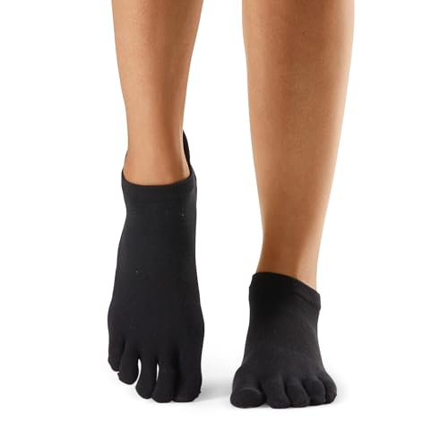 toesox Low Rise Full Toe Grip Socks for Women - Non Slip Ankle Five Toe Barefoot Socks For Barre Yoga Pilates and Ballet2