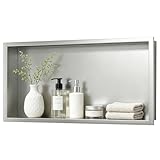 Bernkot Nicchia a Parete Nicchia Doccia Mensola Bagno 60x30 cm Acciaio Inox, Satinata...