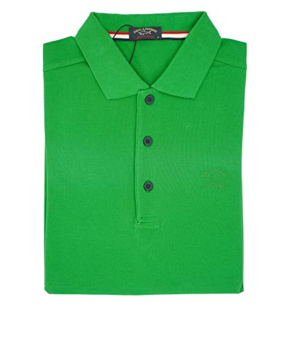 PAUL & SHARK Polo casual, regular, algodón Verde S