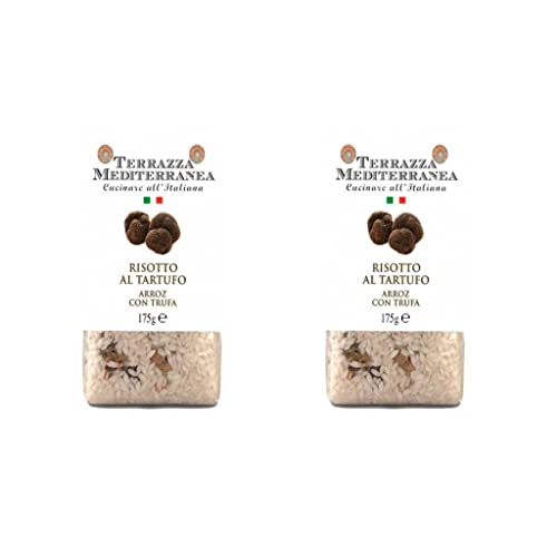 Pack 2 Bolsas de Risotto Al Tartufo o arroz italiano con trufa, listo para preparar - Sin Gluten - (175 g x 2) - Terrazza Mediterranea