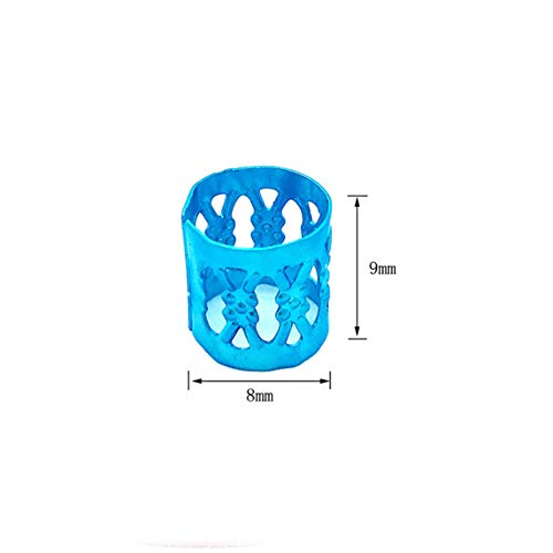 Aluminum Dreadlocks Adjustable Metal Hair Cuffs Hair Braiding Beads Filigree Hair for Hair Accessories Decorations 100PCS Blue - Image 2