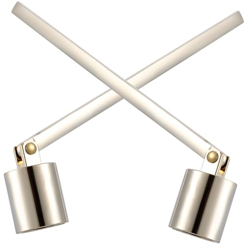 Happyyami 2pcs Stainless Candle Snuffers Handle Portable Candle Extinguishers for Safe for Scented Jar and Tea Light