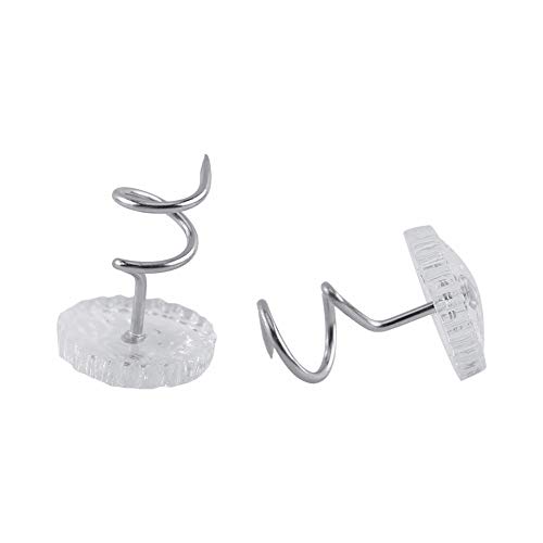Image of Sowaka 120 Pcs Twist Pins Upholstery Clear Heads Slip Cover Fasteners Headliner Pins for Sofa Car Van Home Furniture Hold Bed Skirt (120 pcs)