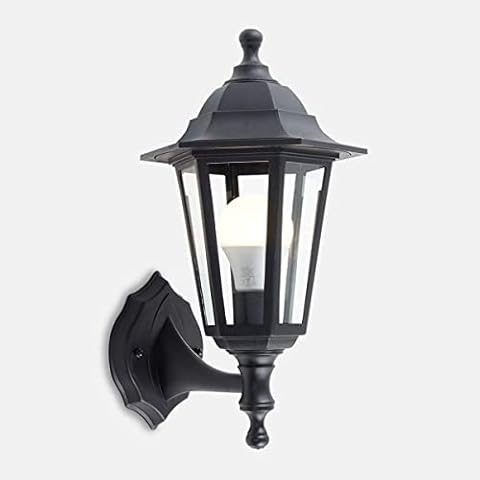 CGC Black Outdoor Wall Lantern Traditional Vintage Light Garden Porch Patio Door Lamp Weatherproof Corrosion Resistant Outside Door Patio Terrace Rust Proof Coastal Exterior (Black Wall Light) Cover