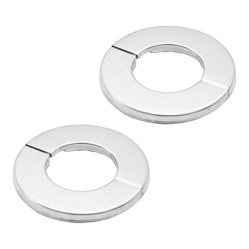 bociloy 2Pcs 1-1/4\"/32mm 304 Stainless Steel Wall Split Flange, Round Escutcheon Plate Cover for Pipe, Self Adhesive Water Pipe Collar for Kitchen Bathroom Laundry Room Decorative Plumbing Trim Ring