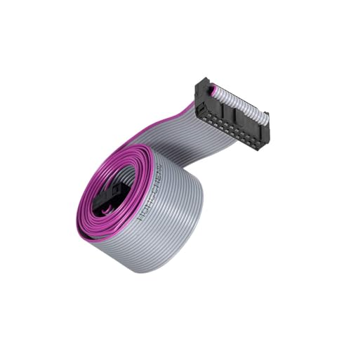 Unifizz Cable plano IDC de 20 pines, paso de 2,54 mm, 100 cm de longitud, conector FC a FC, cable de puente tipo A para placa base de PC, impresora 3D, pantalla LED