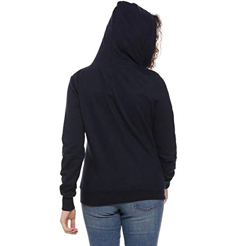 Image of PINACOLADA Women's Zip-Front Hoodie with Contrast Drawstring for Casual Wear | Hooded Neck | Long Sleeve | Zipper Closure | Cotton Sweatshirt Crafted with Comfort Fit for Everyday Wear