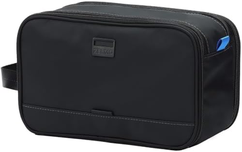 ZEEMO Travel Toiletry Bag for Men, Full Open Dopp Kit with Dual Compartment