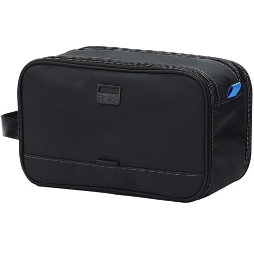 ZEEMO Travel Toiletry Bag for Men, Full Open Dopp Kit with Dual C...