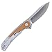 CRKT Padawan Everyday Carry Folding Knife: Drop Point with 14C28N Steel Blade, Stainless Steel Handle w/Micarta Overlays, Frame Lock, 6070