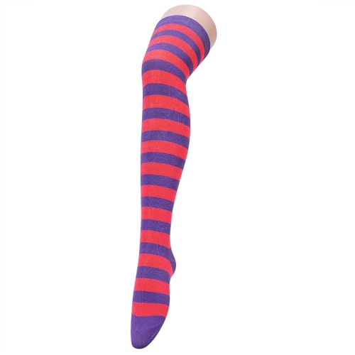 Image of Century Star Thigh High Socks Striped Extra Long Tube for Women Over the Knee Athletic Sports Socks Plus Size Stockings