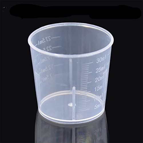 10pcs 30ml Plastic Liquid Measuring Cups Transparent Clear Plastic Graduated Kitchen Cooking Medicine Measure Tool