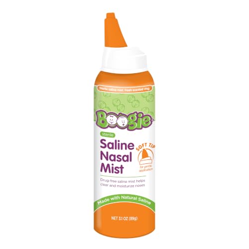 Image of Boogie Saline Nasal Spray Mist for Kids, Fresh - 3.1 Oz (1 Pk) | Allergy Relief, Nasal Decongestant, Made with Saline, Fresh