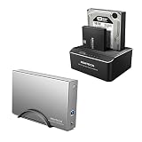 Aluminum 3.5inch USB 3.0 to SATA External Hard Drive Enclosure+SATA Dual Bay Hard Drive Docking Station