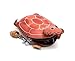 Handmade Vintage Genuine Leather 3D Turtle Animal Coin Purse With Removable Wrist Strap (Orange)