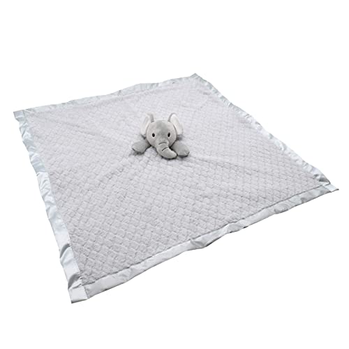 Everyday Kids Large Lovey Baby Security Blanket For Boys And Girls Sweet Elephant Stuffed Animal On 30” Gender Neutral Gray Snuggle Baby Blanket; Fluffy Fleece With Attached Plush Toy To Cuddle #TOP1
