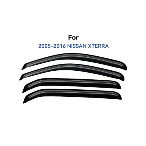 Image of Window Visors Rain Guards Shield for 2005-2016 Nissan Xterra, Out-Channel Window Vent Wind Deflectors Visors Shades for 05-16 Nissan Xterra