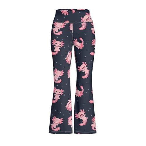 Image of Girls Leggings Floral Print High-Waisted Flared Pants 5-14 Years