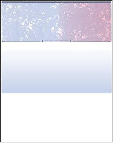 Business Voucher Check Stock - Computer Laser Checks - 500 Sheets, Check in Middle, Blue/Red Prismatic