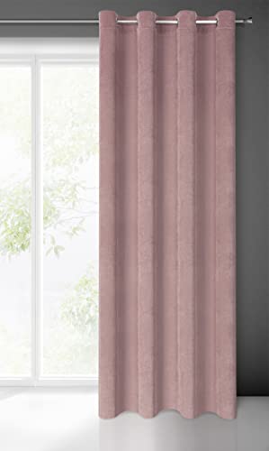 Eurofirany ELIZA Structural Velvet Curtain with Eyelets, 1 Pc. Velvet Thermal Insulated Curtain, Opaque, Room Darkening - Image 2