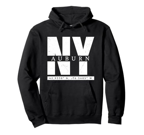 Auburn, NY Retro Urban Style Coordinates Pullover Hoodie