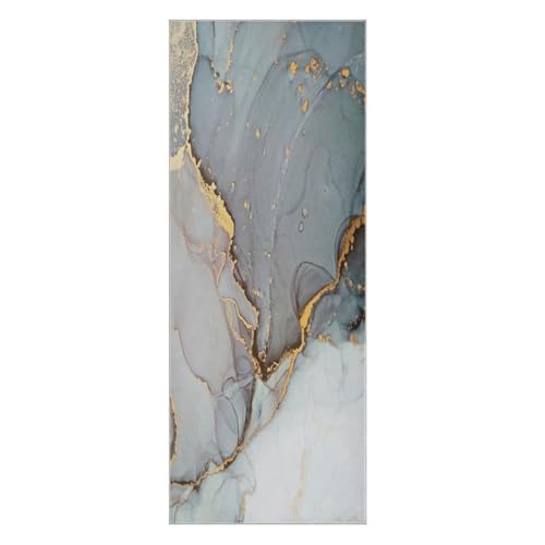 Fygkptb Marble Agate with White and Gold Veins Powder Marbling Surface Yoga Towel Non Slip Yoga Mat Cloth Foldable Yoga Towel Sweat Absorbent Yoga Towel with Storage Mesh Bag 73 x 27 inch