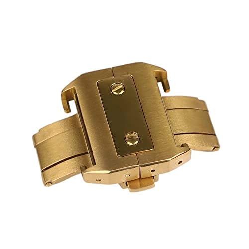 Hebilla de mariposa de 18mm y 21mm en acero inoxidable 316L para correas de reloj Santos Cuff