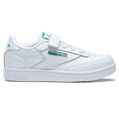 Reebok Unisex Kids Club C 1V Sneaker, White/Glen Green/Vector Blue, 1 US Big Kid