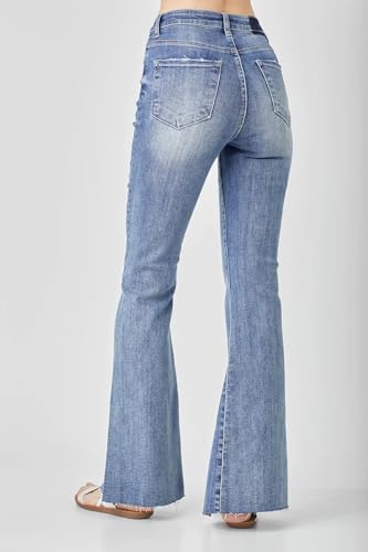 SALT TREE Risen Jeans - High Rise Twisted Hem Flare Jeans - RDP52432