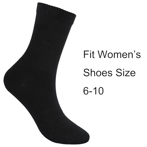 Image of Womens Anti Odor Blister Proof Seamless Cotton Moisture Wicking Sports Ankle /Crew Dress Socks,Size 6-10