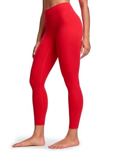 HeyNuts Butt Lifting Leggings for Women No Front Seam Tummy Control High Waisted Compression Workout Leggings 7/8 Booty Lifting Gym Fitness Yoga Pants 25 True Red XS(0/2)
