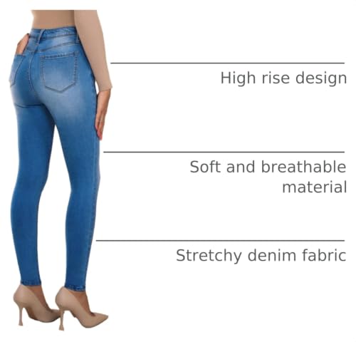 Image of GRAPENT Skinny Jeans for Women High Waist Stretchy Classic High Rise Slimming Jeggings Denim Trousers Pants