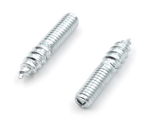 Design61 10 viti prigioniere a doppia filettatura con filettatura per legno e filettatura metrica, in acciaio zincato, viti di collegamento per montaggio a tasselli (M5 x 25 mm, 10 pezzi)