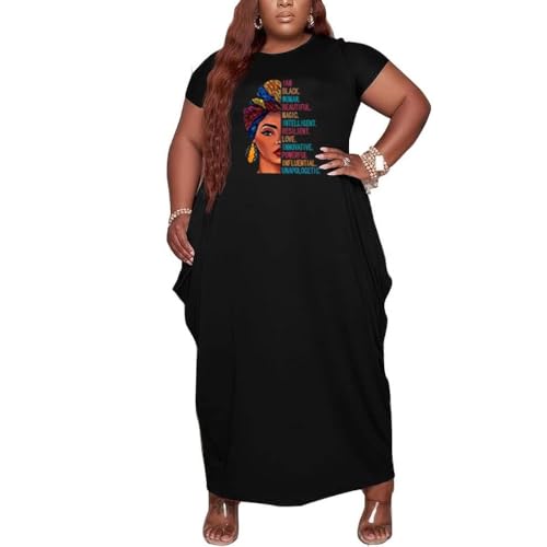 Image of YeGine Oversize Tshirt Dress Plus Size Short Sleeve Maxi Dress with Pockets