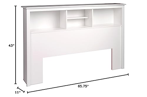 Prepac Full Mate's Platform Storage Bed With 6 Drawers, White & Full/Queen Bookcase Headboard, White #TOP2