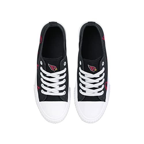 Image of FOCO Womens NFL Team Logo Ladies Fashion Color Glitter Low Top Canvas Sneakers Shoes